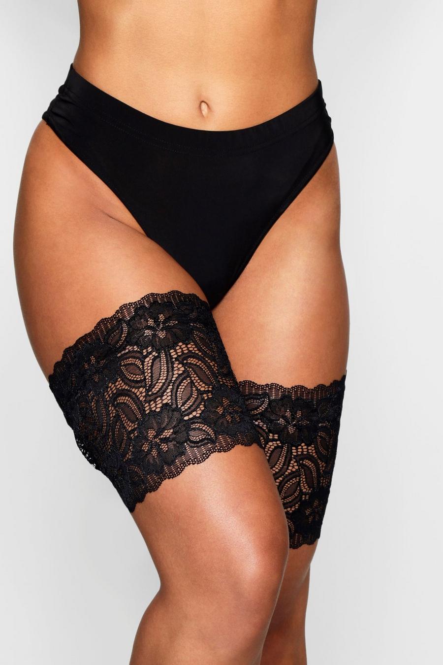 Lace Anti Chafing Thigh Band, Black image number 1