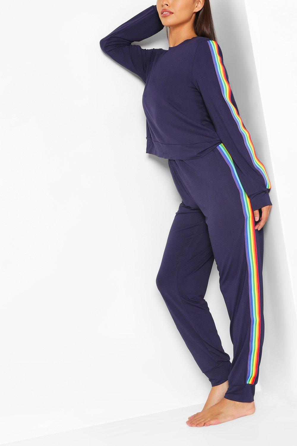 Boohoo top rainbow tracksuit