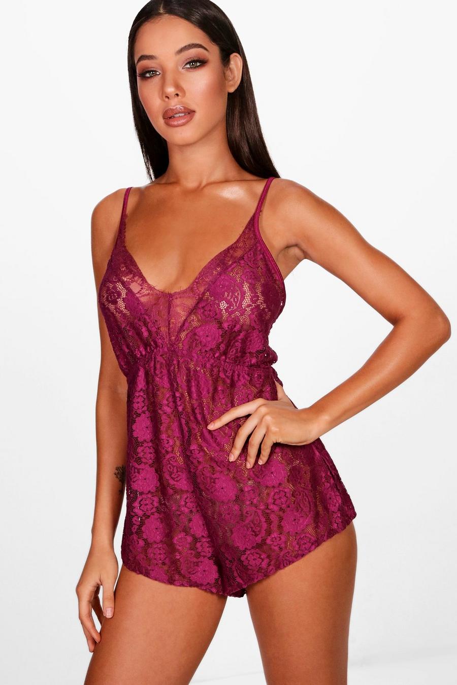 Wine Lace Teddy image number 1