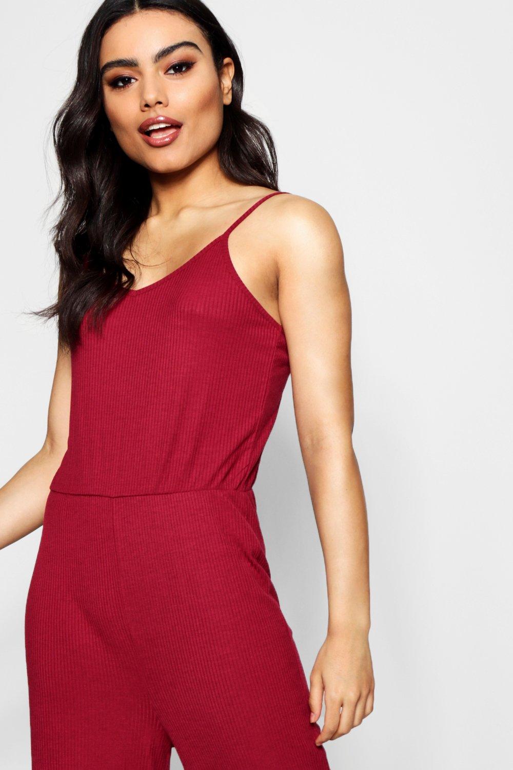 boohoo ribbed jumpsuit