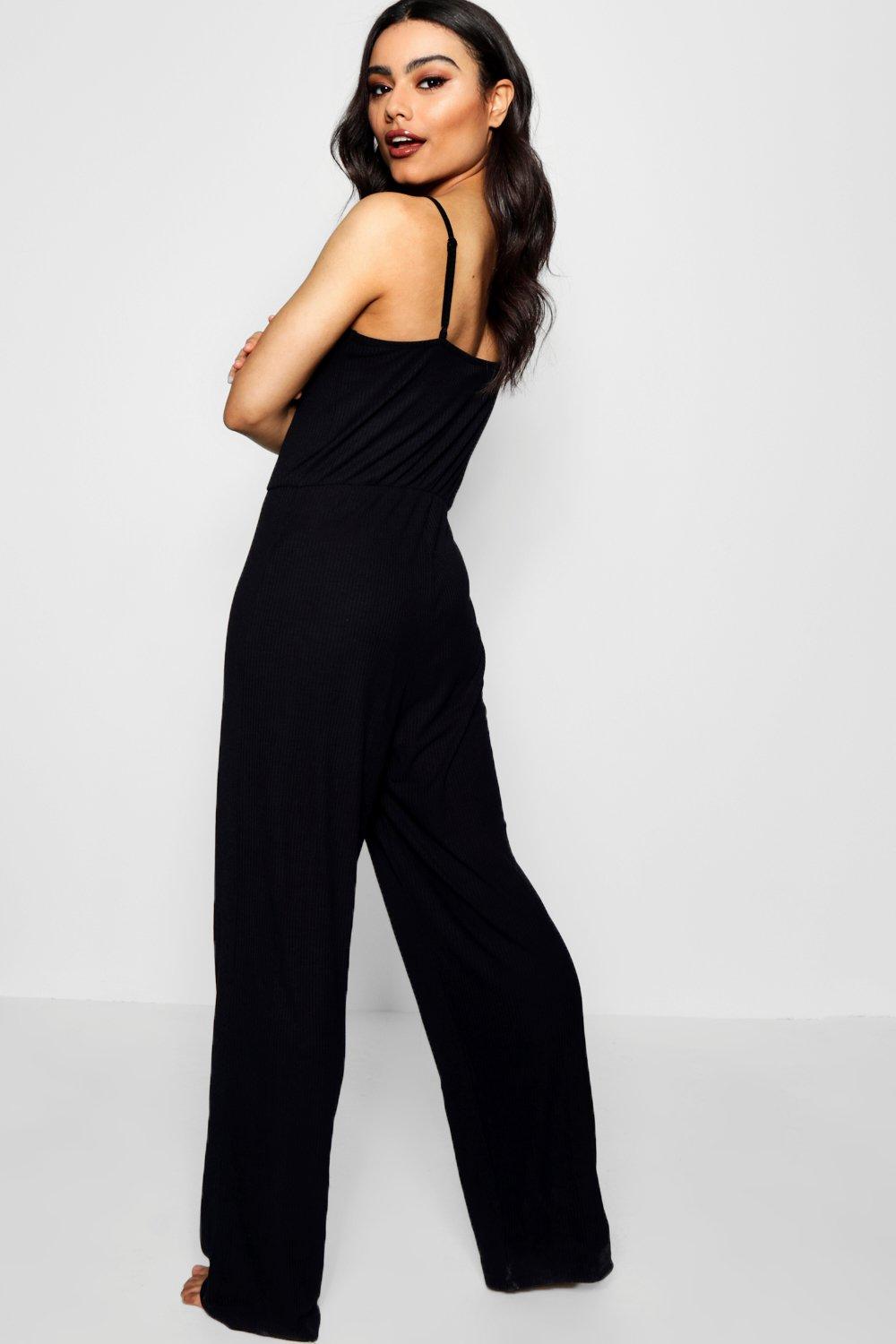 Boohoo cheap ribbed jumpsuit