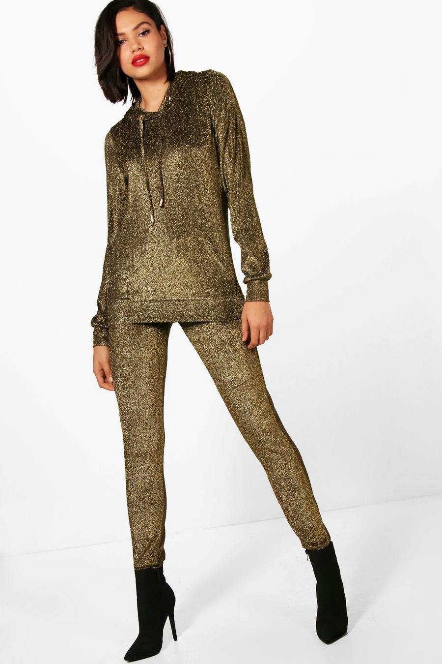 Green Jessie Athleisure Glitter Tracksuit image number 1