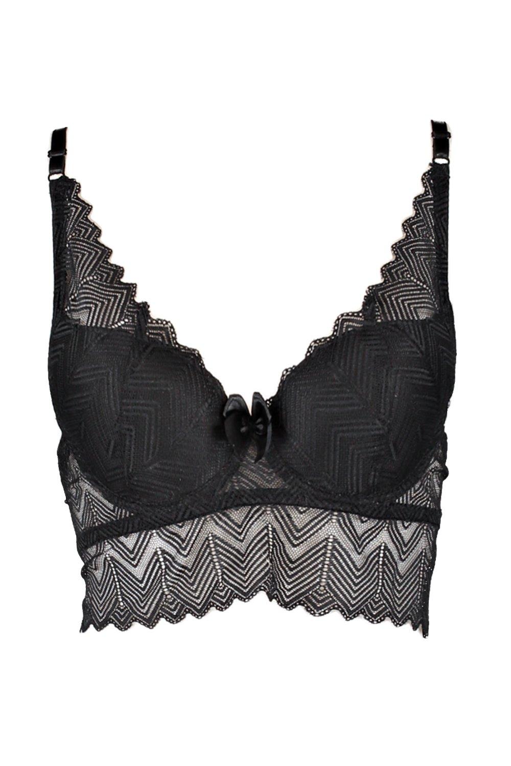 Cross Front Longline Lace Bra