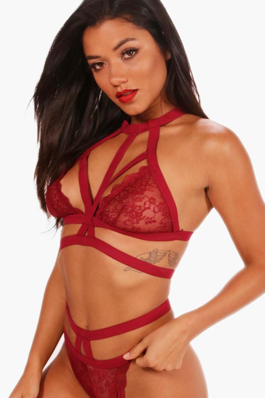 Wine Bralette med dekorativa band image number 1