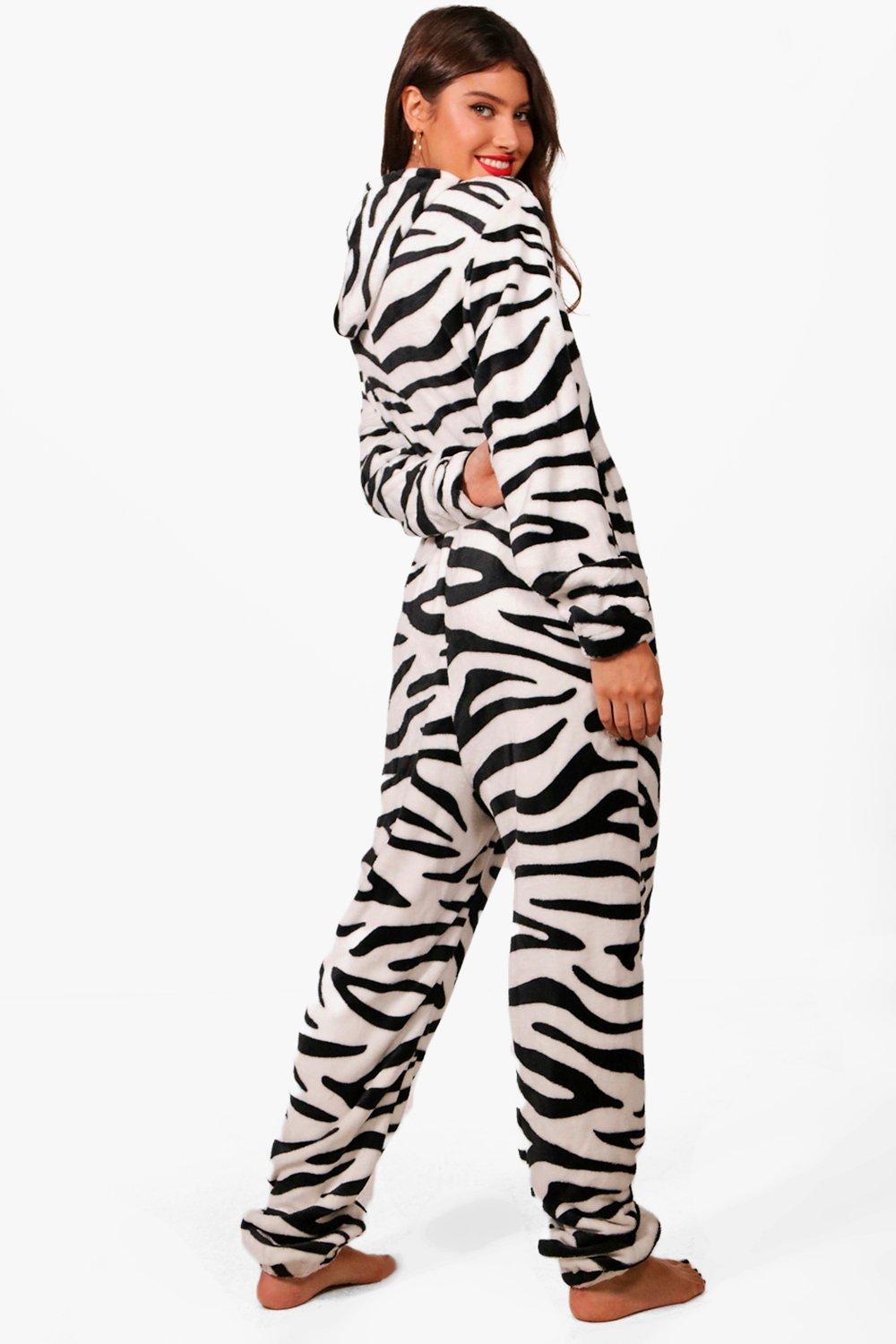 Leah Luxe Fleece Zebra Onesie