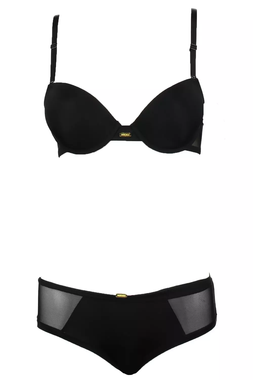 Black Hannah Mesh Bra and Knicker Set alternative image