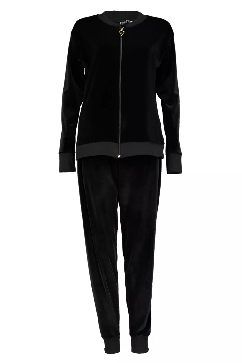 Black Ivy Velour Bomber Jacket And Jogger Lounge Set alternative image