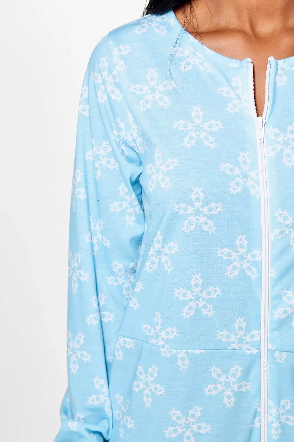 Blue Paige Snowflake Zip Front Onesie alternative image