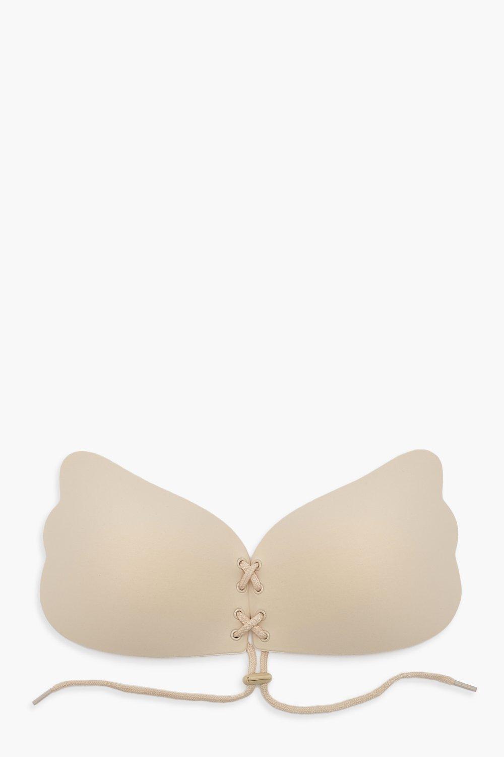 Reggiseno adesivo in pizzo con laccetti push up