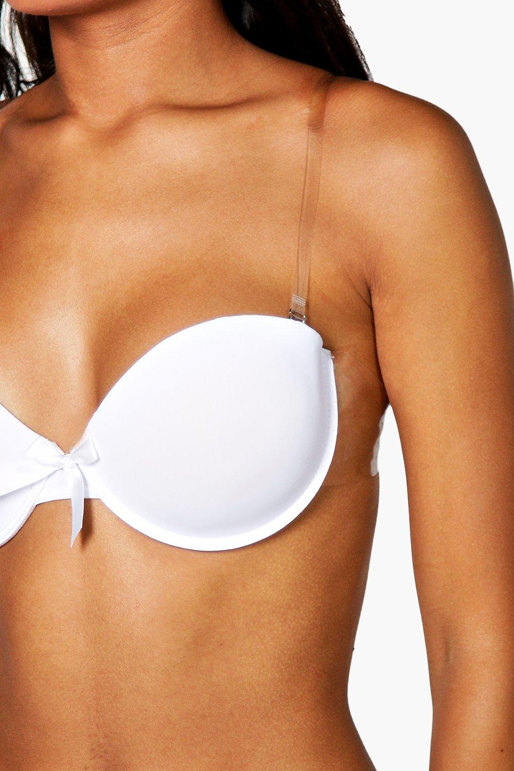 Lottie Strapless Bow Front Bra With Clear Strap