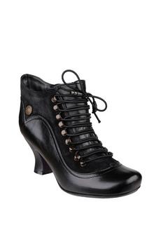 Hush Puppies Black 'Vivianna' Leather Ankle Boots