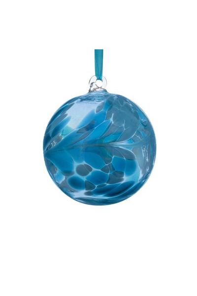 Sienna Glass Turquoise Sienna Glass 10cm Birthstone Ball December Turquoise