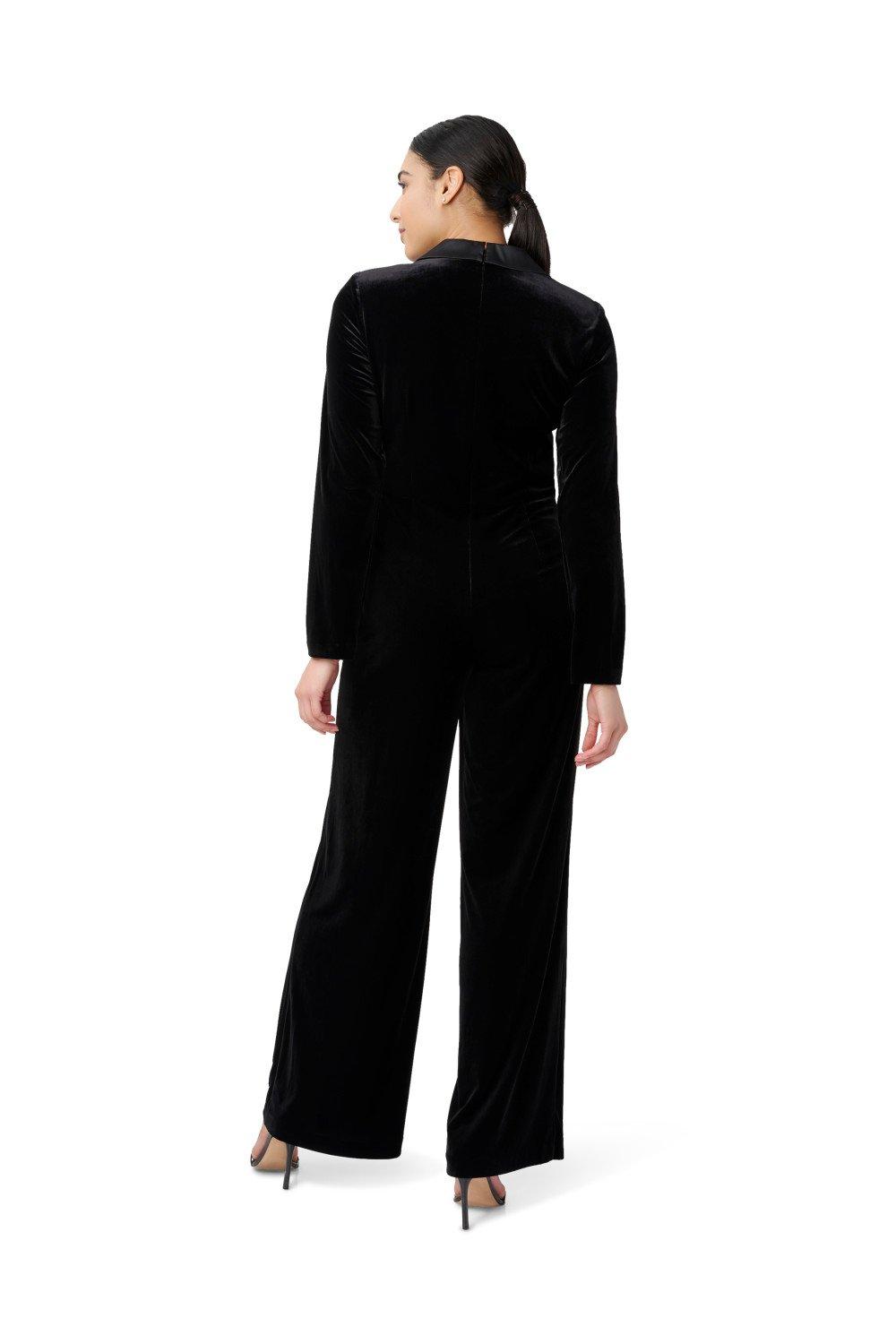 velvet tuxedo jumpsuit