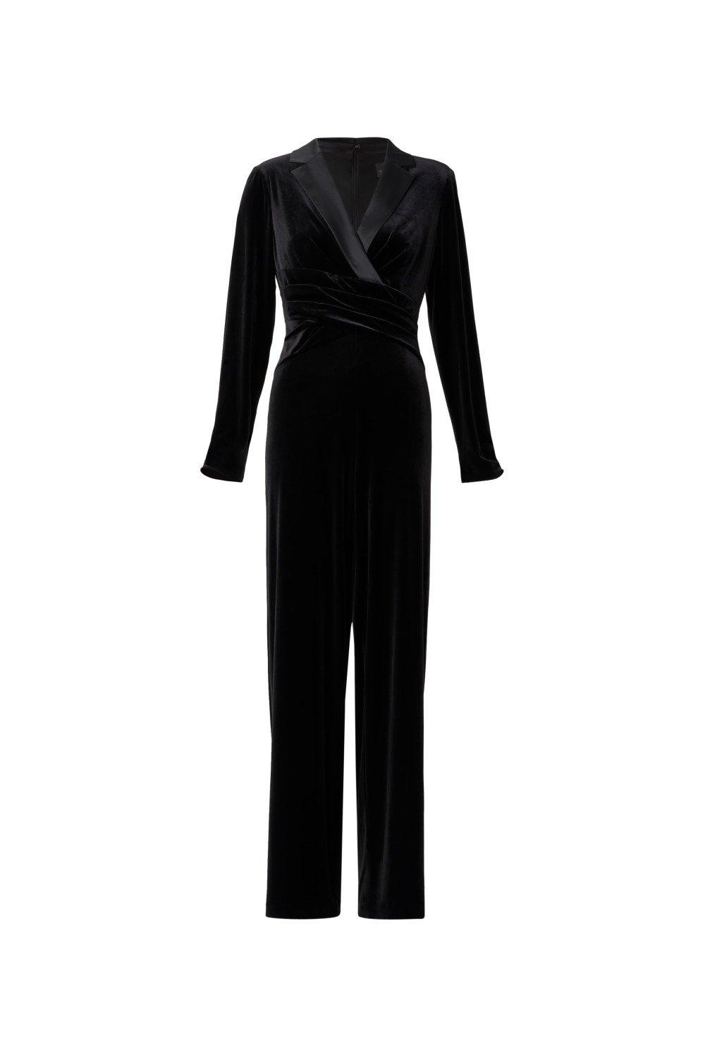 velvet tuxedo jumpsuit