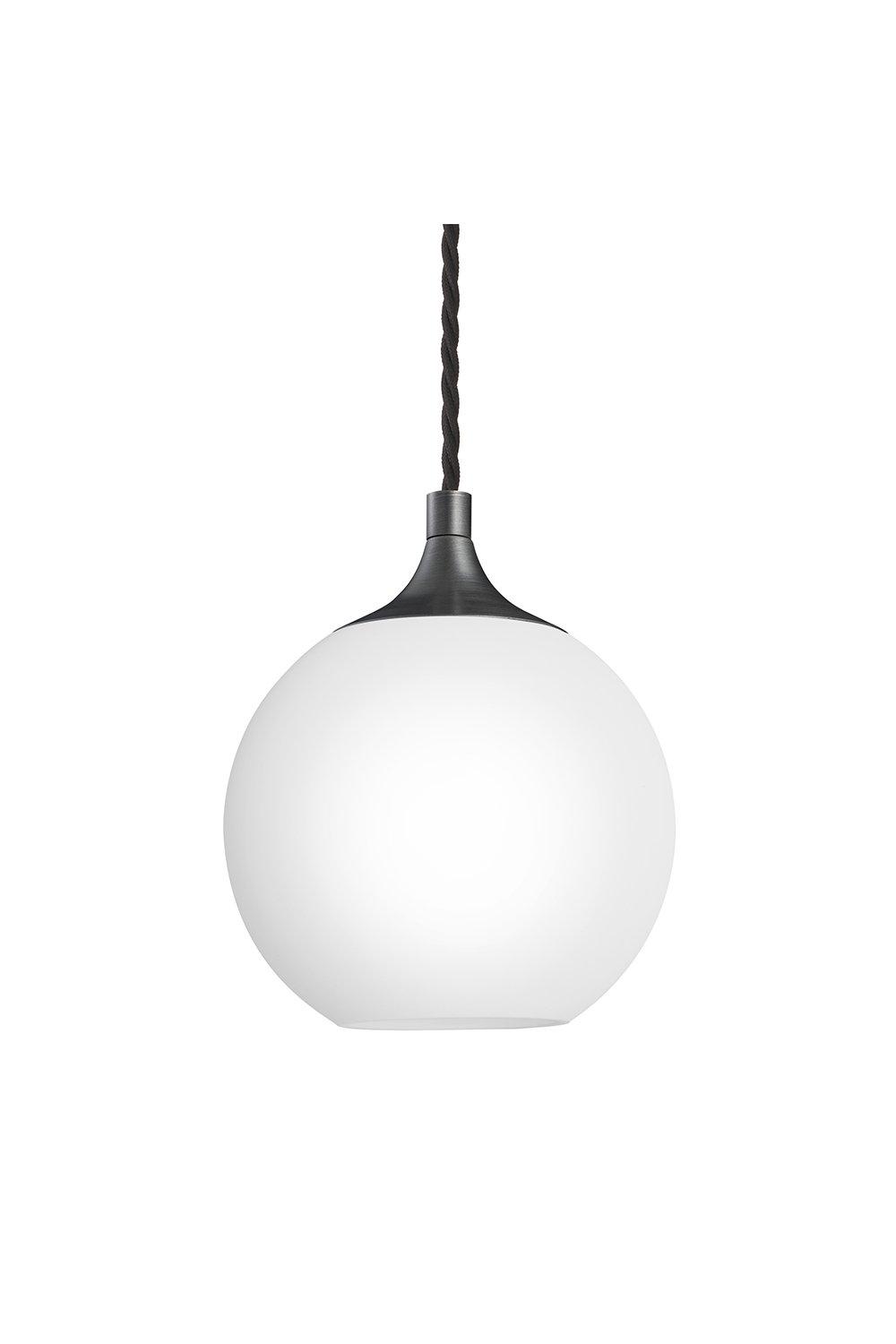 Industville Chelsea Opal Glass Globe Pendant Light 7 Inch White