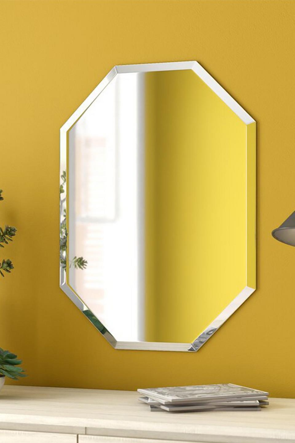 Mirrors Beveled Edge Wall Mirror Living And Home 