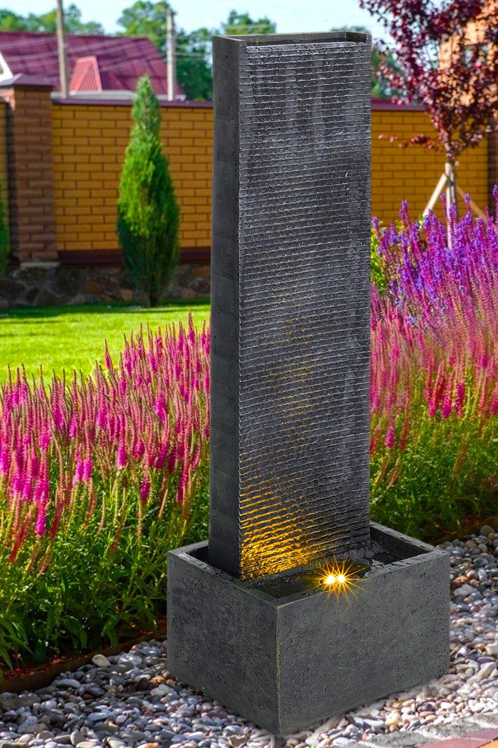 Living and Home Wall Standing Stone Fountain Water Feature Fountain ...