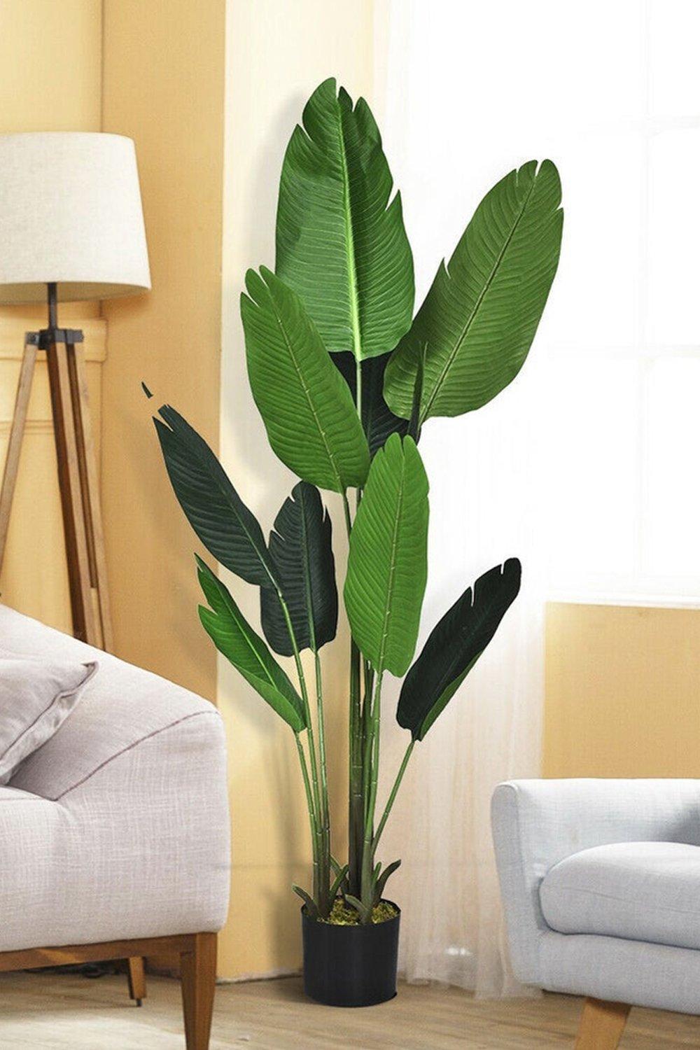 Living and Home 160Cm Artificial Banana Leaf Tree in Planter | Debenhams