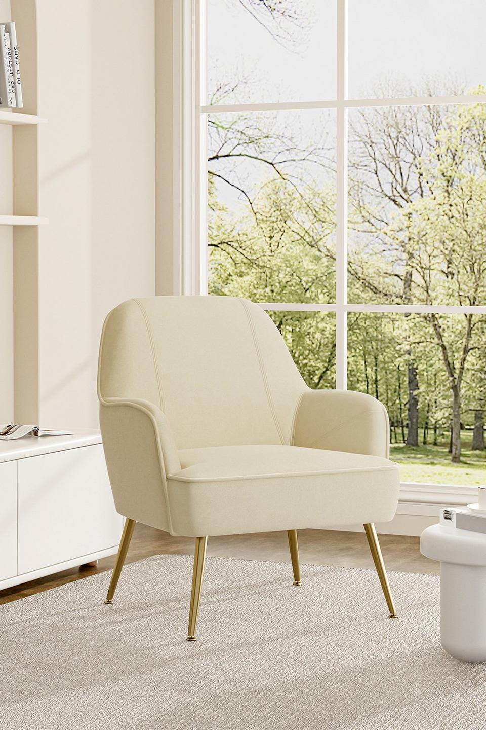 Sofas & Chairs | Modern Single Sofa Armchair with Metal Feet | Living ...