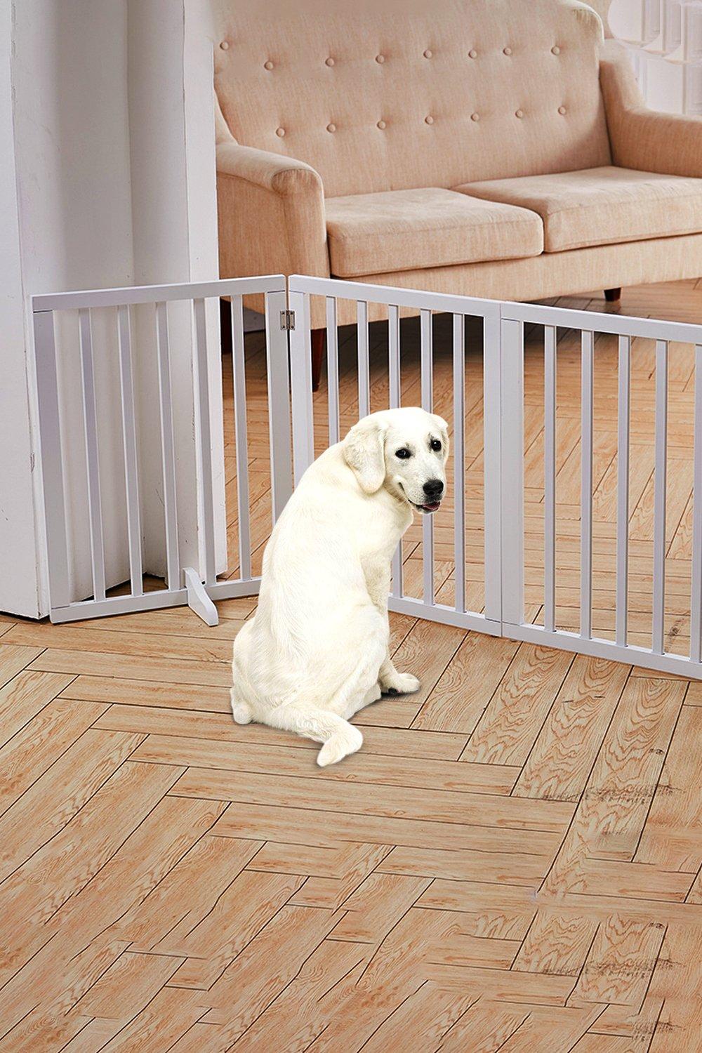 Pet Bedding & Furniture | Wooden Foldable Freestanding 3 Panel Pet Gate ...