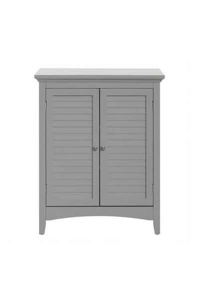 Teamson Home Grey Glancy Wooden Bathroom Floor Cabinet & Shutter Doors Grey
