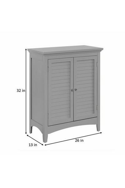 Teamson Home Grey Glancy Wooden Bathroom Floor Cabinet & Shutter Doors Grey
