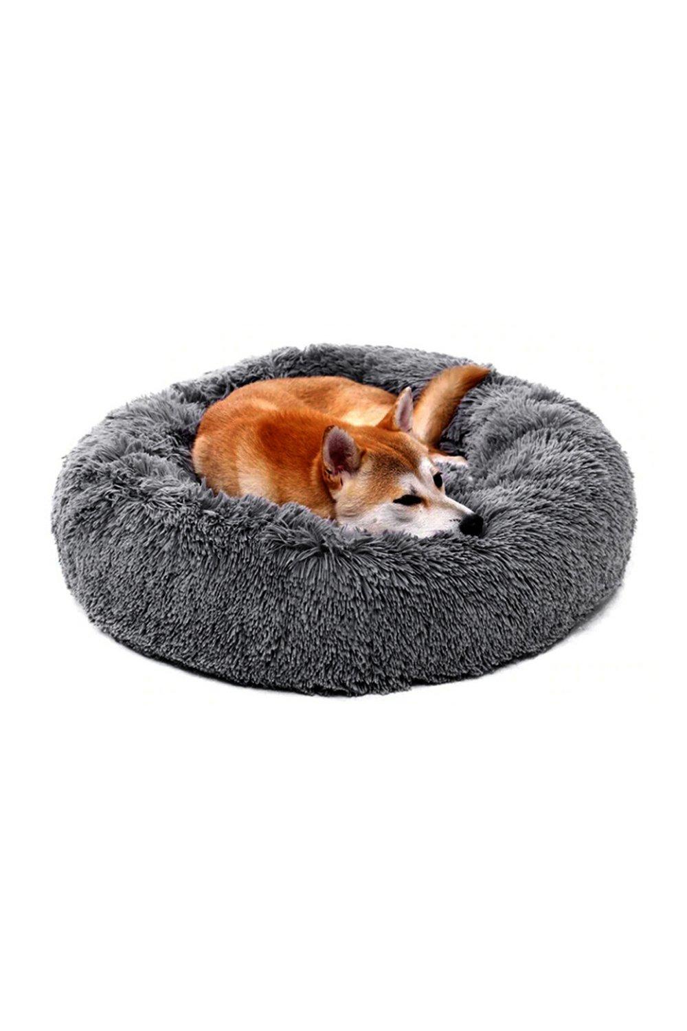 Pet Bedding & Furniture | 80cm Plush and Soft Rounded Dog Bed | Living ...