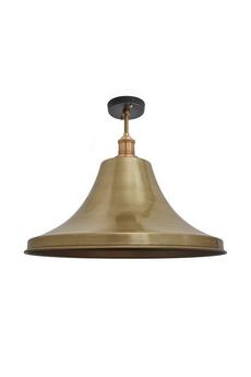 Industville Bronze Brooklyn Giant Bell Flush Mount, 20 Inch, Brass, Brass Holder