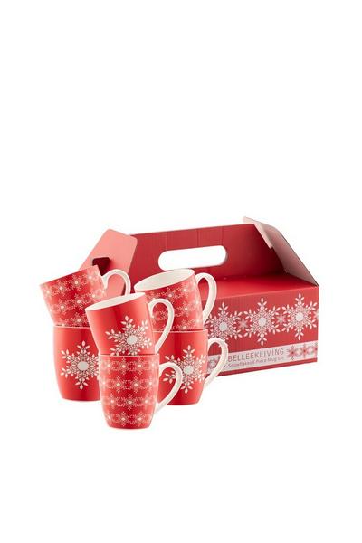 Belleek Living Multi 'Snowflake' 6 Piece Mug Set