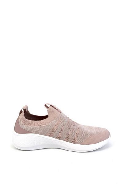 Shu Da Pink Olivia Recycled Textile Slip On Trainers
