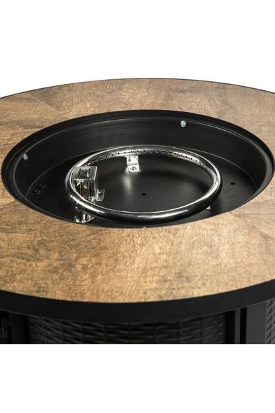 Teamson Home Black Outdoor Garden Tall Round Propane Gas Fire Pit Table Burner