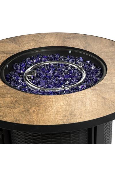 Teamson Home Black Outdoor Garden Tall Round Propane Gas Fire Pit Table Burner