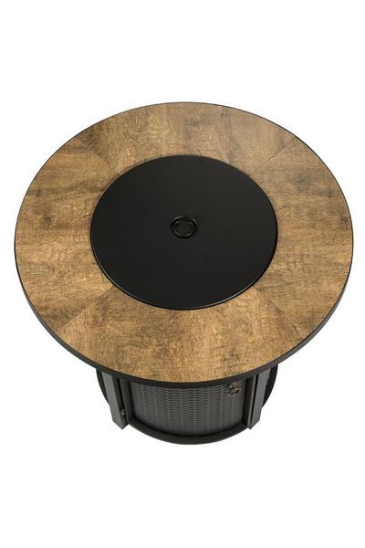 Teamson Home Black Outdoor Garden Tall Round Propane Gas Fire Pit Table Burner