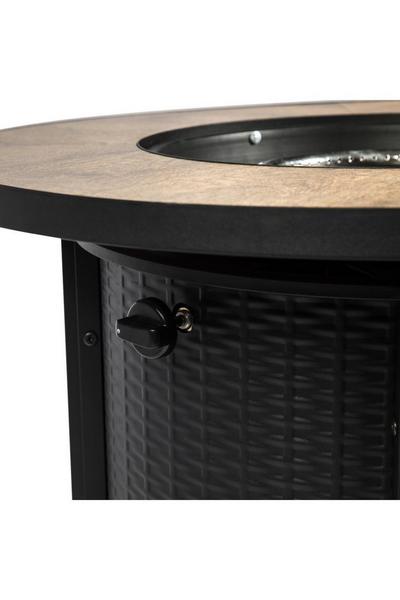 Teamson Home Black Outdoor Garden Tall Round Propane Gas Fire Pit Table Burner