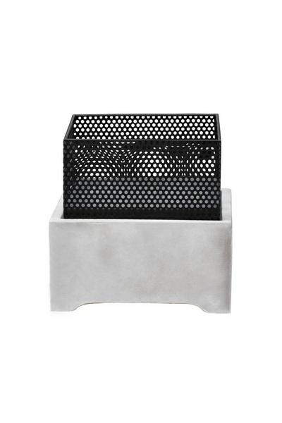 Teamson Home Grey Garden Small 38Cm Square Wood Burning Fire Pit