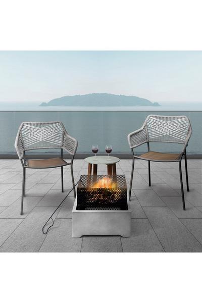 Teamson Home Grey Garden Small 38Cm Square Wood Burning Fire Pit