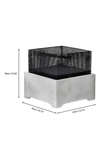 Teamson Home Grey Garden Small 38Cm Square Wood Burning Fire Pit