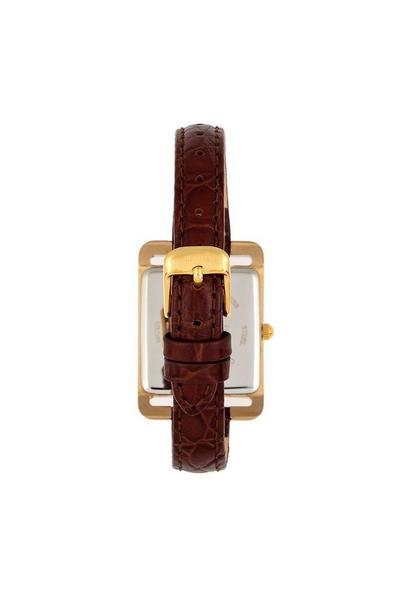 Bertha Dark Brown Marisol Swiss MOP Leather-Band Watch