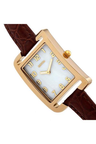 Bertha Dark Brown Marisol Swiss MOP Leather-Band Watch