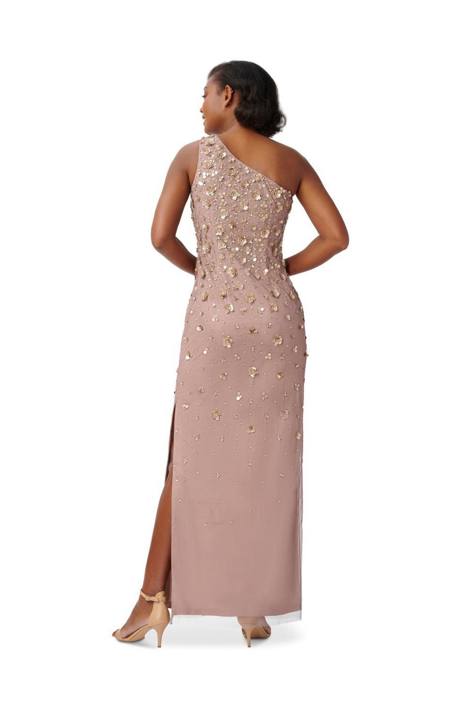 | One Shoulder Beaded Gown | Papell