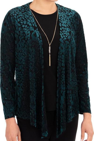 Anna Rose Green Two Piece Top With Necklace