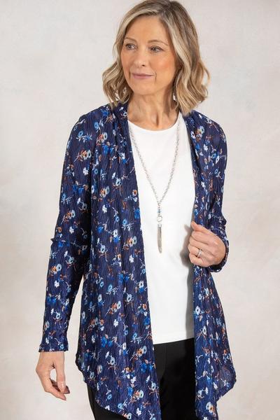 Anna Rose Dark Blue Patterned Two Piece Top Set