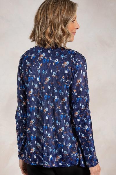 Anna Rose Dark Blue Patterned Two Piece Top Set