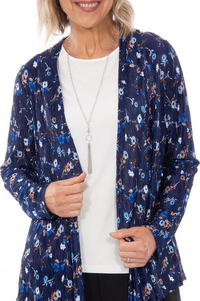 Anna Rose Dark Blue Patterned Two Piece Top Set
