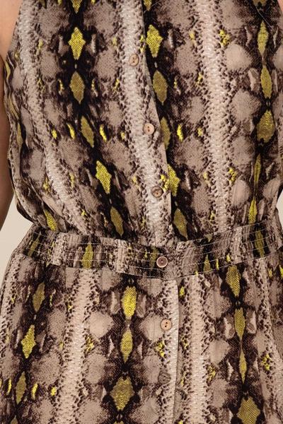Klass. Snake Printed Cropped Jumpsuit