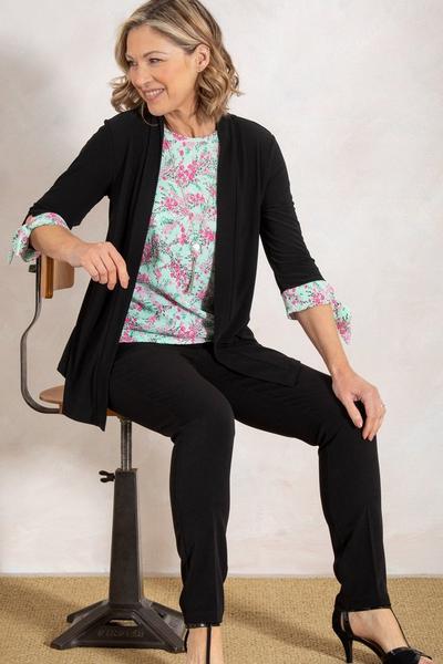 Anna Rose Mint Mock 2 Piece Top With Necklace