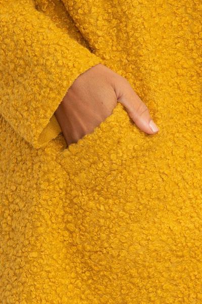 Klass. Yellow Boucle Open Front Coat
