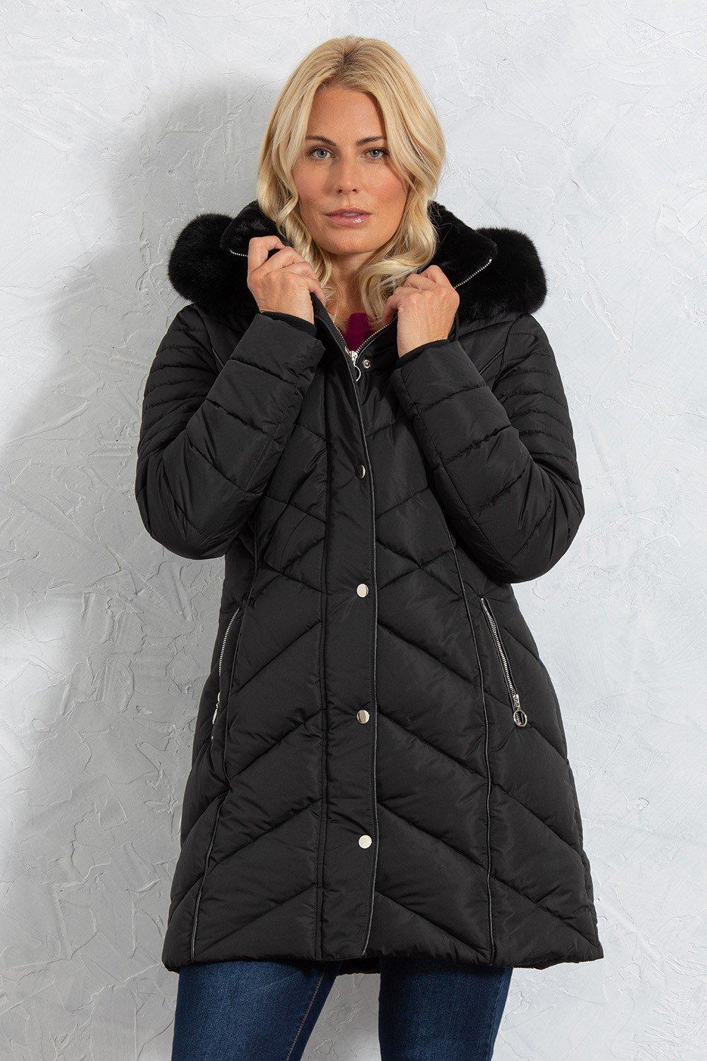 womens full length quilted coat