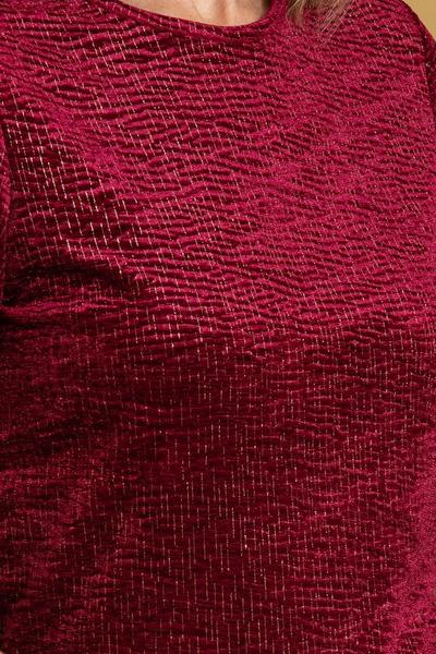 Anna Rose Dark Red Shimmer Velour Top