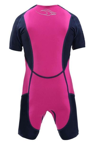 MP Michael Phelps Pink Stingray HP Short Sleeve Kids Wetsuit - Pink